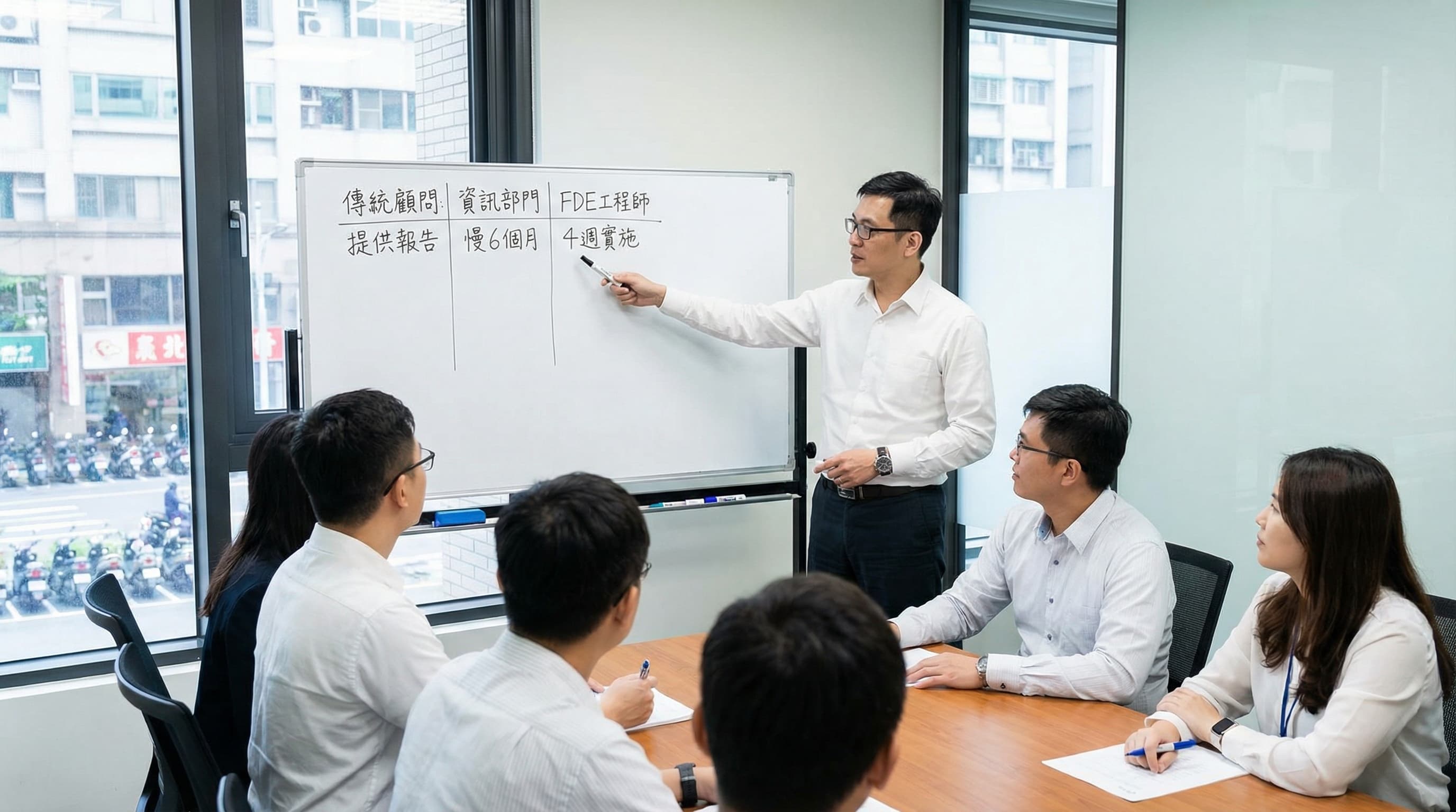 FDE、傳統顧問、IT 部門：台灣企業 AI 導入該選哪個？